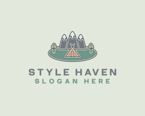 Snowy Mountain Tent logo design