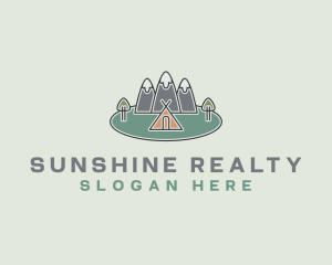 Snowy Mountain Tent logo design