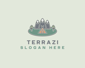 Snowy Mountain Tent logo design