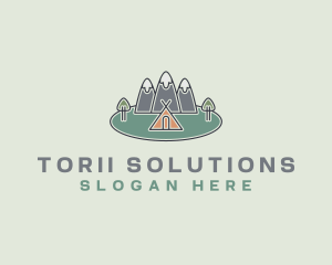 Snowy Mountain Tent logo design