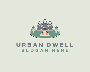 Snowy Mountain Tent logo design