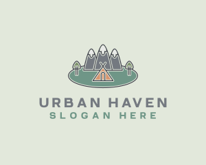 Snowy Mountain Tent logo design