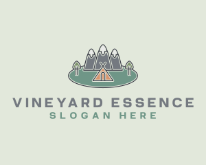 Snowy Mountain Tent logo design