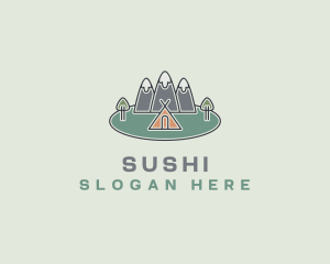 Snowy Mountain Tent logo design