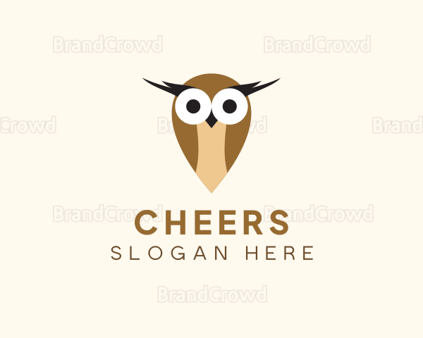 Pin Location Owl Logo