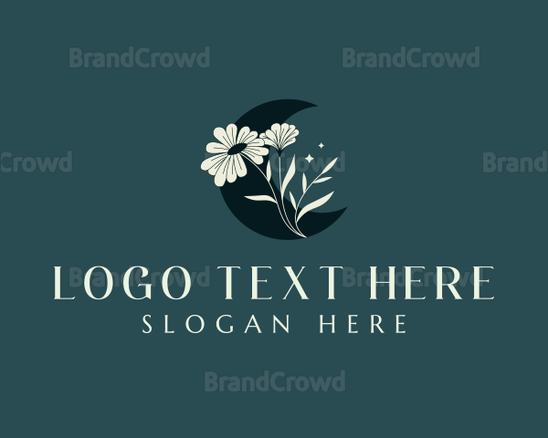 Moon Floral Beauty Logo