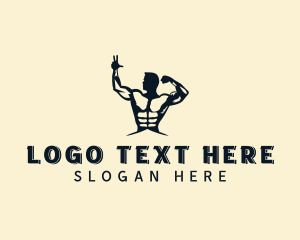 Bodybuilding - Strong Muscular Man logo design