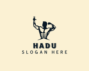 Strong Muscular Man Logo