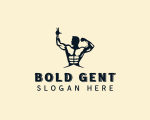 Strong Muscular Man logo design