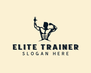 Strong Muscular Man logo design