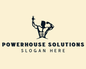 Strong - Strong Muscular Man logo design
