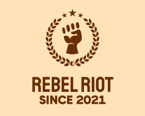 Protest - Raised Fist Laurel logo design