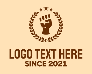 Social - Raised Fist Laurel logo design