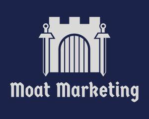 Moat - Dagger Sword Fortress logo design