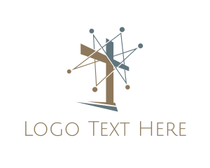 Big Data - Religion Cross Network logo design