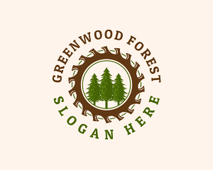 Chainsaw Woodwork Forestry logo design