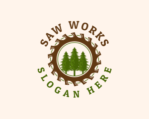 Chainsaw Woodwork Forestry logo design