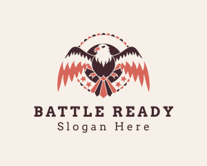 Infantry - Native American Eagle logo design