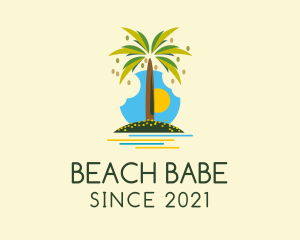 Tropical Beach Tree  logo design