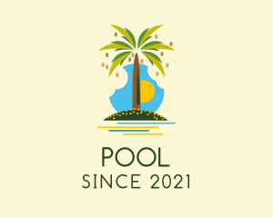 Aqua - Tropical Beach Tree logo design