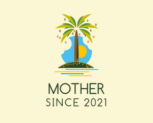 Resort - Tropical Beach Tree logo design