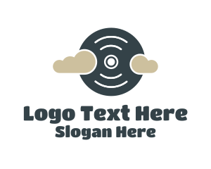 Pop - Record Disc Clouds logo design