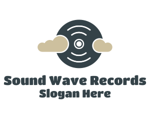 Record - Record Disc Clouds logo design