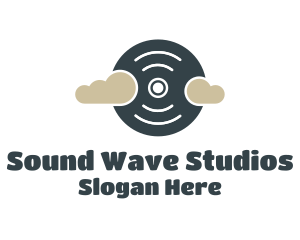 Cd - Record Disc Clouds logo design