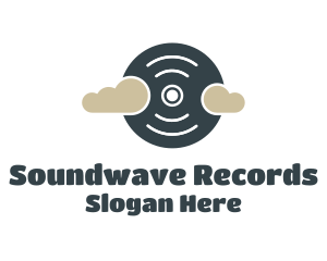 Record Disc Clouds logo design