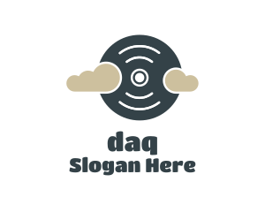 Music Shop - Record Disc Clouds logo design