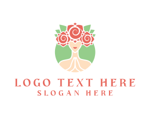 Physical Fitness - Rose Woman Meditation logo design