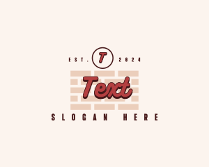 Brick Wall Text Wordmark logo design