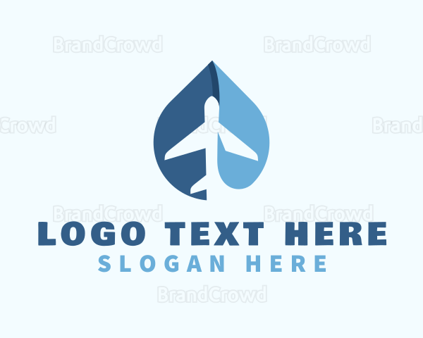 Blue  Airplane Courier Service Logo