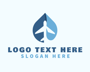 Airport - Blue  Airplane Courier Service logo design