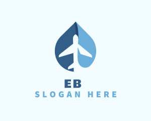 Blue  Airplane Courier Service Logo