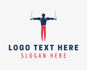 Man - Male Gymnast Still Rings logo design