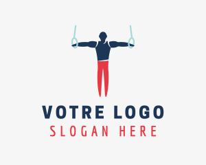 Exhibition - Male Gymnast Still Rings logo design