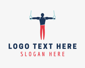 Sport - Male Gymnast Still Rings logo design