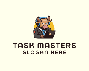 Task - Bull Laptop Employee logo design