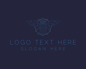 System - Geometric Owl Constellation logo design