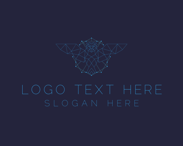 Flight - Geometric Owl Constellation logo design