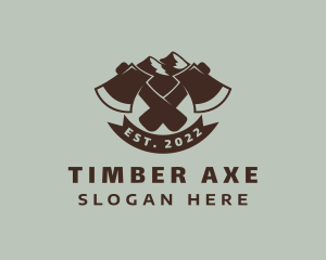 Lumberjack - Mountain Axe Lumberjack logo design