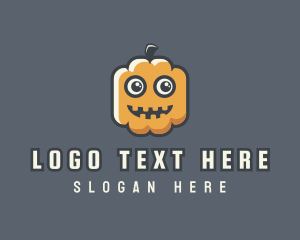 Gourd - Cartoon Halloween Pumpkin logo design