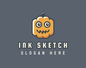 Cartoon Halloween Pumpkin logo design