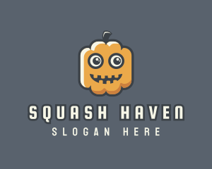 Squash - Cartoon Halloween Pumpkin logo design