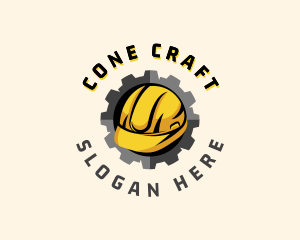 Cone - Construct Hat Cogwheel logo design