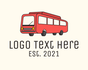 Public Transportation - Red Service Bus logo design
