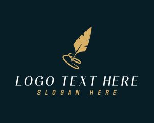 Blogger - Feather Writer Author logo design