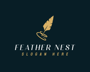 Feather Writer Author logo design