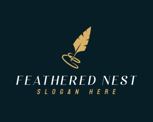 Feather Writer Author logo design